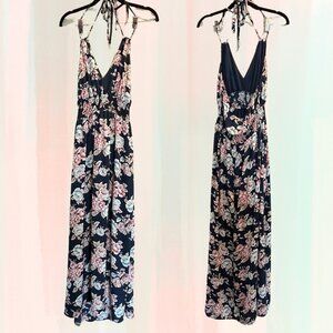 Forever 21 Plus Navy Floral Halter Maxi Dress | Size 0X